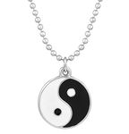 Stylewell Unisex Metal Fancy & Stylish Trending Round Shape Taoism Yin Yang Tai Chi Day Night Fengshui Symbol Locket Pendant Necklace With Ball Chain For Good Luck And Prosperity