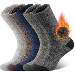 SIHOHAN Mens Thermal Socks Merino Wool Socks 5 Pairs Extra Thick Warm Winter Boot Socks, Multicolor3, UK 6-11