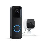 Blink Video Doorbell + Blink Mini (White) | Two-way audio, HD video, long-lasting battery life, motion detection, chime app alerts, Works with Alexa (Black)