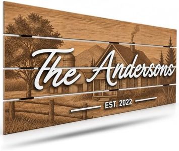 Personalized 3D Rustic Farmhouse Sign - Custom Wood Last Name & Established Date Sign | Modern Country Decor Wedding Gift for Couples | Barn & Cottage Theme 28 * 13"