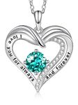 T400 Heart Necklaces for Women 925 Sterling Silver Birthstone Zirconia Necklace Christmas Birthday Anniversary Jewelry for Wife Mom Girlfriend (Dec)