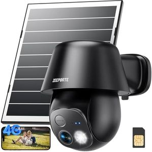 4G LTE Cellular Solar Security Cameras Wireless Outdoor, No WiFi Ultra Solar Panel Camera, 24/7 Recording, 2K Color Night Vision, 360°Pan Tilt, 2-Way Audio, AI Motion Detection, Built in SIM Card