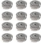 BHTOP 3600 Count Siding Nails, 15-Degree 1-1/2 Inch *.092 Wire Collated Coil Stainless Steel Ring Shank Nails, Full Round Head Hot-Dipped Galvanized Siding Nailer