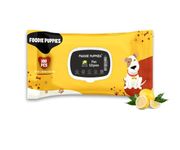 Foodie Puppies Pet Anti-Bacterial 100 Wet Wipes with Fresh Lemon & Green Tea Scent for Dogs, Puppies & Pets - (100 Wipes X 1 Pack) | Dry Bathing, Daily Care, Paw Cleaning Wipes