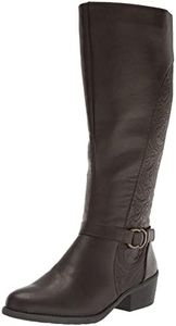 Easy Street Women's Luella Tall Boot Plus Fashion, Brown/Brown Embossed/Gore, 10