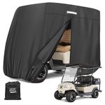 KEMIMOTO 600D Golf Cart Cover 2 or 4 Passengers Up to 80" Roof Waterproof Dustproof Windproof Heavy Duty Cover Universal Compatible with EZGO, Club Car, Drive Golf Cart Rain Cover with Storage Bag