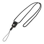 sourcing map Detachable Neck Strap Lanyard, Phone Lanyard Neck Band Quick Release for Cell Phone Name Badges ID Card Badges Holder Keys, 20" Long Lanyard String for Office Home, Black