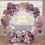 Pink and Purple Balloon Arch Kit, 135pcs Ballons with Purple Balloons, Pink Balloons and Sand White Balloon, Rose Gold Balloons, For Birthday Decorations for Girls, Wedding, Bridal Shower, Engagement