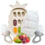 Little Whispers Baby Fruit Feeder Pacifier with Freezer Tray - Silicone Infant Feeder - 3 Piece