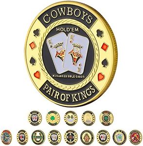 LuluCircle Poker Guard, Weights for Poker, Poker Gifts for Men, Poker Card Protector, Poker Accessories, Poker Chips with Plastic Case (Cowboys)