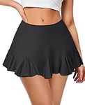 Avidlove Mini Skirt for Women Sexy Pleated Skirts Stretchy High Waist Short Sexy Lingerie Skirts (Black,L)