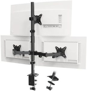 PUTORSEN Monitor Bracket 3 Monitors for 17-32 Inch Flat & Curved Screen, 80 cm Rod Monitor Table Mount Swivelling Tilting Height Adjustable, 9 kg per Arm, VESA 75 x 75 / 100 x 100, Black