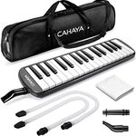 CAHAYA Melodica 32-Key Piano Style Portable with Plastic Flexible Long Pipe Short Mouthpiece and Carrying Bag for Music Lovers Beginners Kids Black CY0050-1