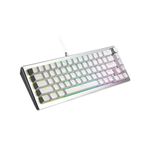 Cooler Master CK720 Hot-swappable Mechanical Keyboard Sliver White with Kailh Box V2 Mechanical Red Switch, 65% Layout, USB-C Connectivity, RGB Lighting and 3-Way Dial