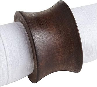 Worldexplorer Handmade Concave Wood Napkin Ring Set With Napkin Rings - Artisan Crafted In India (Pack Of 8)