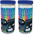 Classmate Octane Neon- 25 Blue Gel Pens | Smooth Writing Pens| Water-proof Ink For Smudge-free Writing| Preferred By Students For Exam & Class Notes| Study At Home Essential (Pack of 2)