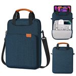 MoKo 9-11 Tablet Shoulder Sleeve Bag, Fits iPad Pro 11, iPad 9/8th 10.2, iPad Air 5/4th 10.9, iPad 10th 10.9, Surface Go 3/2 10.5, Tab S8/S9 11, Polyester Bag with Concealed Hand Strap, Indigo