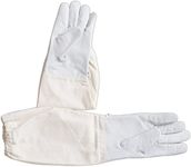 Children Goatskin Leather Beekeeper's Glove with Long Canvas Sleeve & Elastic Cuff (Large)