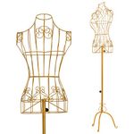 Female Gold Metal Steel Wire Mannequin Dress Form for Sewing Display