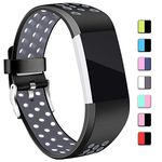 Mornex Strap Compatible for Fitbit Charge 2 Strap Bands,Soft TPU Sports Wristbands Bracelet Replacement Straps with Breathable Holes, Adjustable Watchband