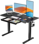 ErGear Standing Desk with Drawer, 48 x 24 inch Electric Height Adjustable Desk with 4 Preset Heights & 2 Storage Hooks, Sit Stand Desk Computer Desk with Drawer for Home & Office, Black EGESD80B