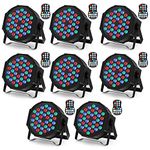 Erreyht 8 PCS Rechargeable 36 LED Par, RGB Battery Stage Light with Timer and Remote Control, 7 CH Par Can Lights for Wedding Bar DJ Show Disco