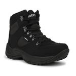 Liberty Freedom EVEREST-4J Lacing Safety Shoes for Men with PU Upper | EVA Sole | Padded Foam Insole| Anti-Skid | Shock Absorber | Water Resistance | Comfortable for All Weather (Black - 9)