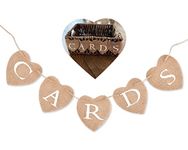 SCSpecial Cards Banner 9 x 9cm Heart Jute Burlap Banner Jute Garland for Party Decoration, Photo Prop