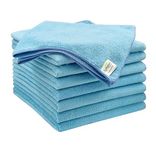 SOFTSPUN Microfiber Cleaning Cloths 8 pcs 40x40cms 220 GSM Sky Blue! Highly Absorbent Lint and Streak Free Multi Purpose Wash Cloth for Bike & Car Stainless Steel Silverware.…