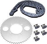 T8F 54T Tooth Rear Drive Sprocket with T8F 116 Links Chain & Master Link for 47cc 49cc 2-Stroke Engine Motor Chinese Kids Mini Moto Pocket Bike Gas Scooter ATV Quad Pit Dirt Bike Goped