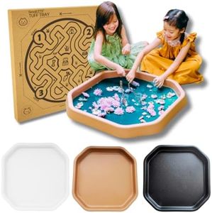 Learning Through PLAYtrays Tuff Tray (Small Brown), Sensory Table with Textured Surface, Montessori Sand & Water Table, Sensory Bin – Play Tray for Toddlers and Kids