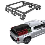 IIIREENO Overland Bed Rack Compatible with Silverado & Sierra&Ram 1500/2500/3500 F-150& F-250/F-350 &Titan XD&Tundra & Titan Super Duty Pickup Trucks（Full-Size/NO Drilling BLACK 1502-B01001