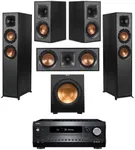 Klipsch Reference 5.1 Home Theater System with 2X R-625FA Floorstanding Speaker, R-12SW Subwoofer, R-52C Center Channel, R-41M Bookshelf Speaker and Integra DRX 3.4 100W 9.2-Channel Receiver