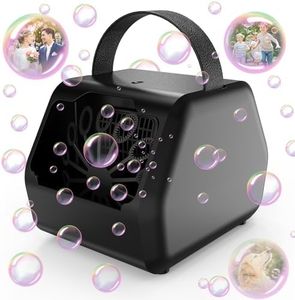 Macchina per Bolle, HassoKon Bubble Maker Toy 8000+ bolle/min, giocattolo elettrico a bolle sapone per bambini, raduni, compleanno, scena di matrimonio, 2 velocità, alimentato da USB/batterie (NERO)