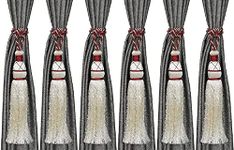 BROOM Decor Polyester 8 Piece Curtain Home Decorative Tassel Tie-Backsfor Home Room, Kitchen Door and Window (Set of 8)