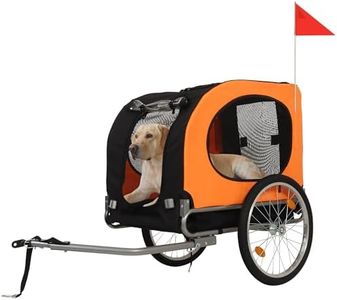 Foldable Dog Bike Trailer for Large Dogs Up to 88Lbs - 16" Air-Filled Tires Pet Bicycle Carrier with Universal Coupler | Waterproof Oxford Fabric Cargo Cart for Medium/Large Dogs | Safe Cycling Access