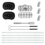 3 Pieces Screens and 2 Mouthpiece Compatible Accessories, 5+2 Cleaning Kits and Adjustable Sandwich Pusher 3D Bottom Hardware Set and 1 Spoon Replacement Accessories Parts