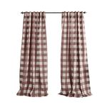 Elrene Home Fashions Farmhouse Living Grainger Buffalo-Check Blackout Window Curtain, Living Room and Bedroom Drape with Rod Pocket Tabs, 52" x 95", Red, 1 Panel