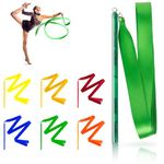 HOMEE 6PCS Dance Ribbons, Rainbow Rhythmic Gymnastics Ribbon Wand for Kids Training Talent Shows Artistic Dancing