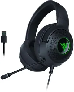 Razer Kraken V3 X Wired USB Gaming Headset: Lightweight Build - Triforce 40mm Drivers - HyperClear Cardioid Mic - 7.1 Surround Sound - Chroma RGB Lighting - Black