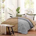 Day Care - Super Comfort Microfiber 500 GSM Reversible Winter Comforter for King Size Rajai/Blanket Diamond Stitch (92" x 106" Inches/233cm x 269cm) - Comforter King Size|Silver/Beige