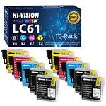 HI-VISION HI-YIELDS ® Compatible Ink Cartridge Replacement for Brother LC61 (4 Black, 2 Cyan, 2 Yellow, 2 Magenta, 10-Pack) by HI-VISION HI-YIELDS