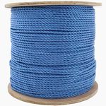 6mm Blue Rope 500M Drum - Cable Pulling Draw Cord Polypropylene 3 Strand Construction