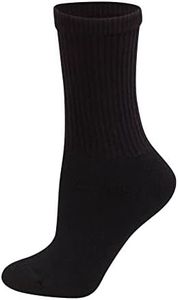 Hanes Women's Crew Sock, Pack of 10 Dress Casual Socks, Black, 9 11 US