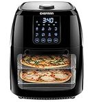 Chefman 6.3 Quart Digital Air Fryer+ Rotisserie, Dehydrator, Convection Oven, 8 Touch Screen Presets Fry, Roast, Dehydrate & Bake, BPA-Free, Auto Shutoff, Accessories Included, XL Family Size, Black