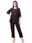 AV2 Women Rayon Printed Top & Pyjama Set(2424AL_BlackL) Black