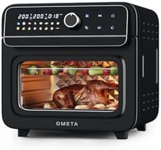 Ometa 28L Air Fryer Oven with Accessories, Toaster Oven Countertop Oven, 16 Cooking Methods, Large Air Fryer with Rotisserie, Bake, Dehydrate, Reheat, Defrost, Dual Zone Cook (Black Oven)