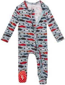 Posh Peanut Viscose from Bamboo Baby Pajamas & 2 Way Zipper Sleepers with Designer Footie Grips - All-Day Baby Clothes or PJs (3-6 Months) Miles