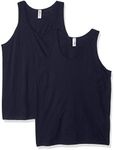 Marky G Apparel Men's Fine Jersey Tank Top (2 Pack), Navy, S