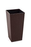 Gordanluk Tall planter rattan plant pot Designed Flowerpot with plant riser extra large plant pots indoor plant pots outdoor flower pot (Brown, 30 x 57 cm)